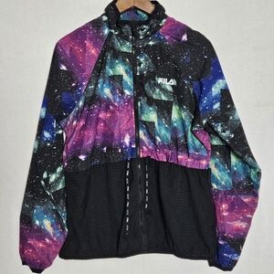 FILA Sport Galaxy Windbreaker with Mesh Bottom Size Large *zipper is broken